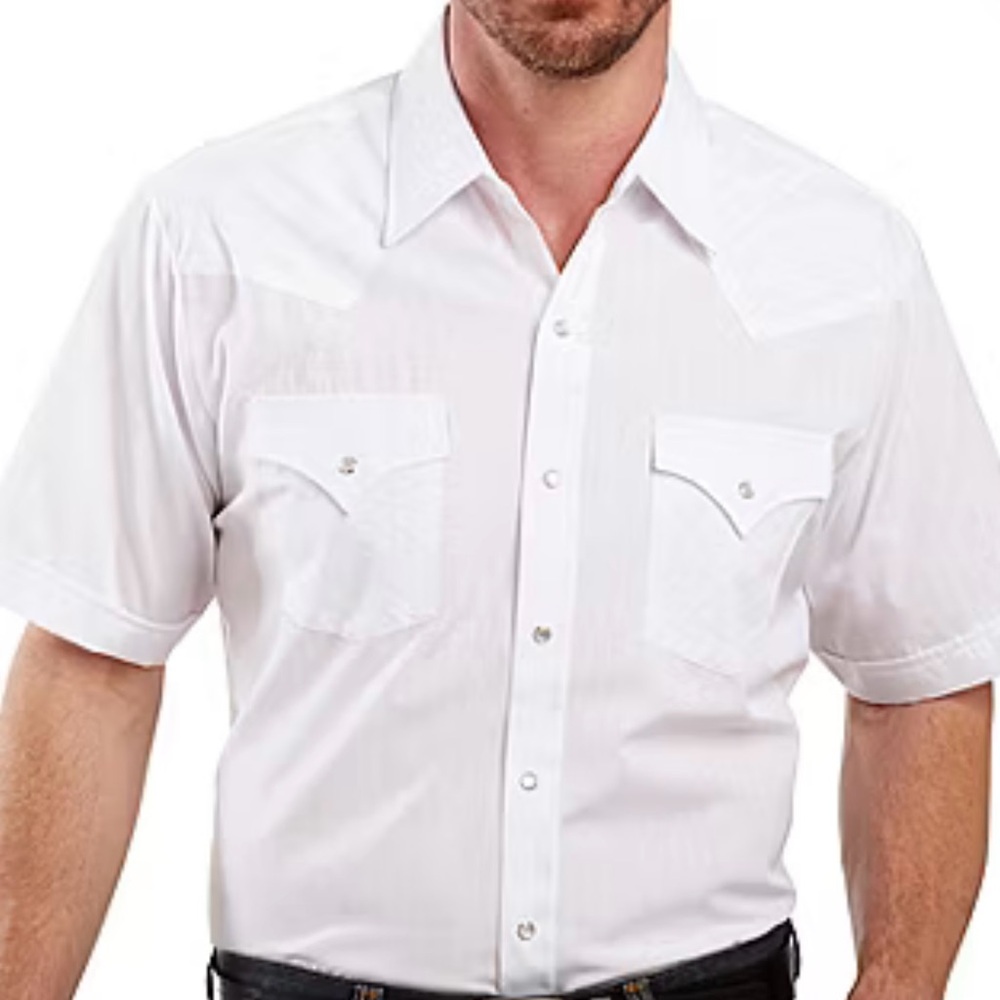 Ely Cattleman White Short‎ Sleeve Button Down Shirt